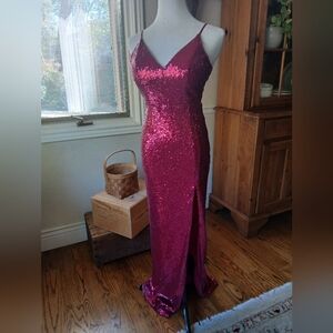 Halloween Red Sequin Maxi Dress Size S